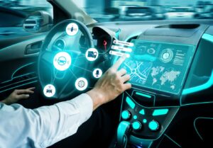 Iustração de infotainmet em um carro
